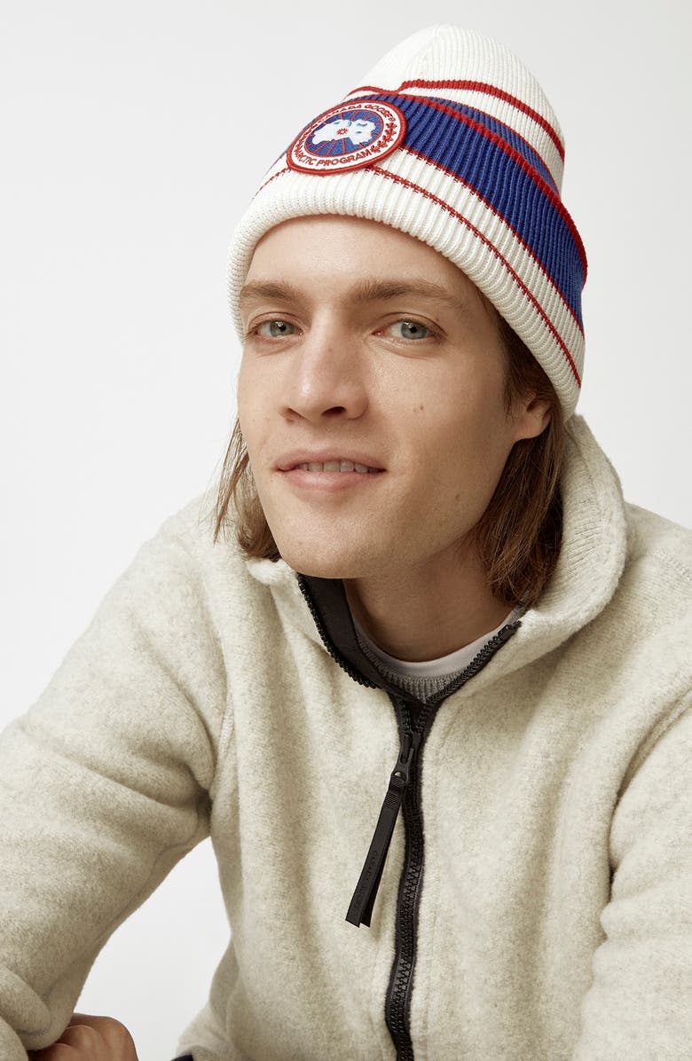 Canada Goose Arctic Heritage Stripe Merino Wool Toque Beanie, Alternate, color,