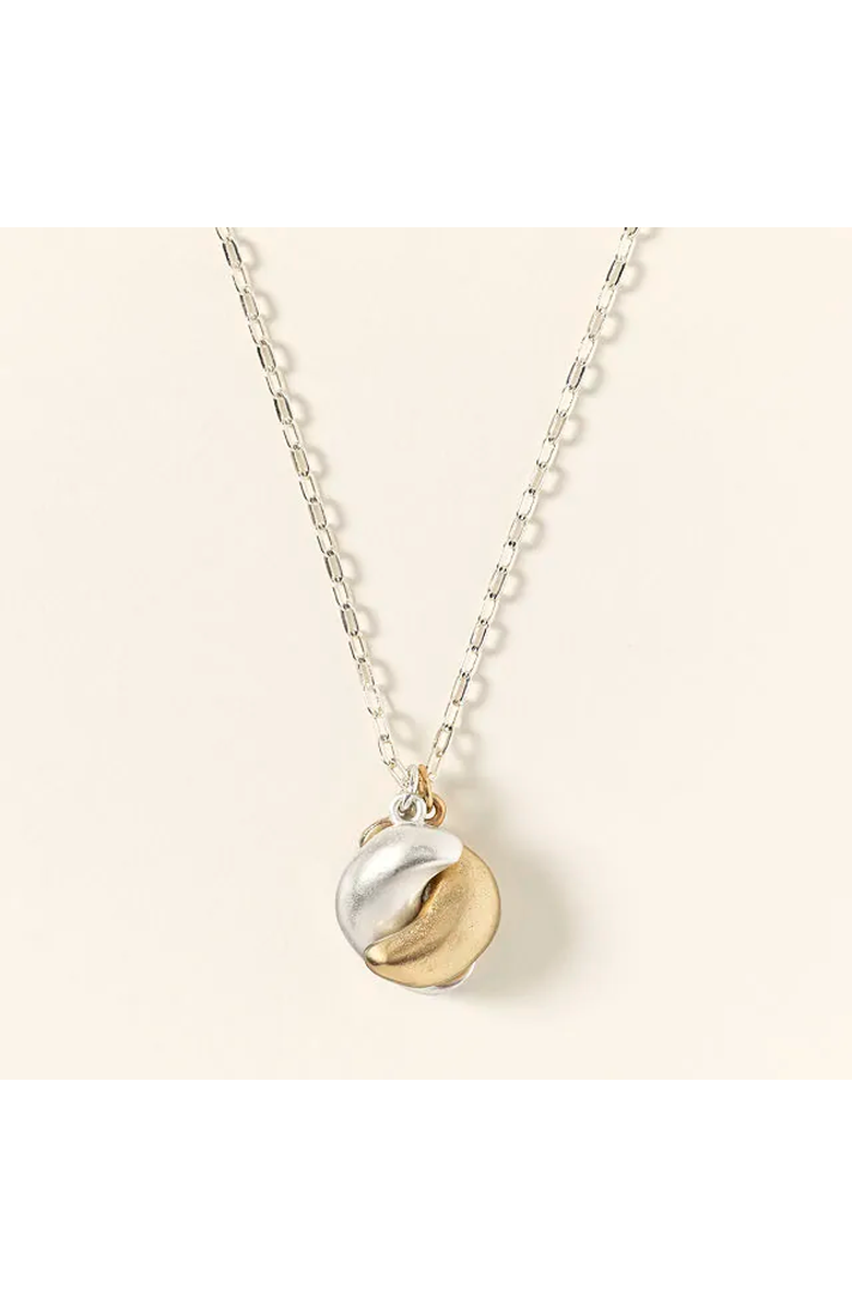 Uncommon Goods Hug Necklace Two Tone, Main, color, Two-Tone Silver / Gold