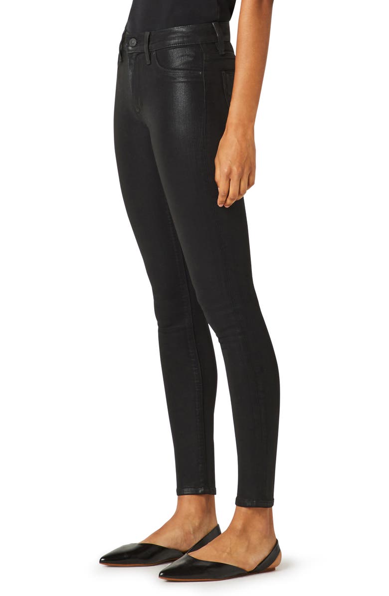 Hudson Jeans Barbara Coated High Waist Ankle Skinny Jeans, Alternate, color, Noir Coated