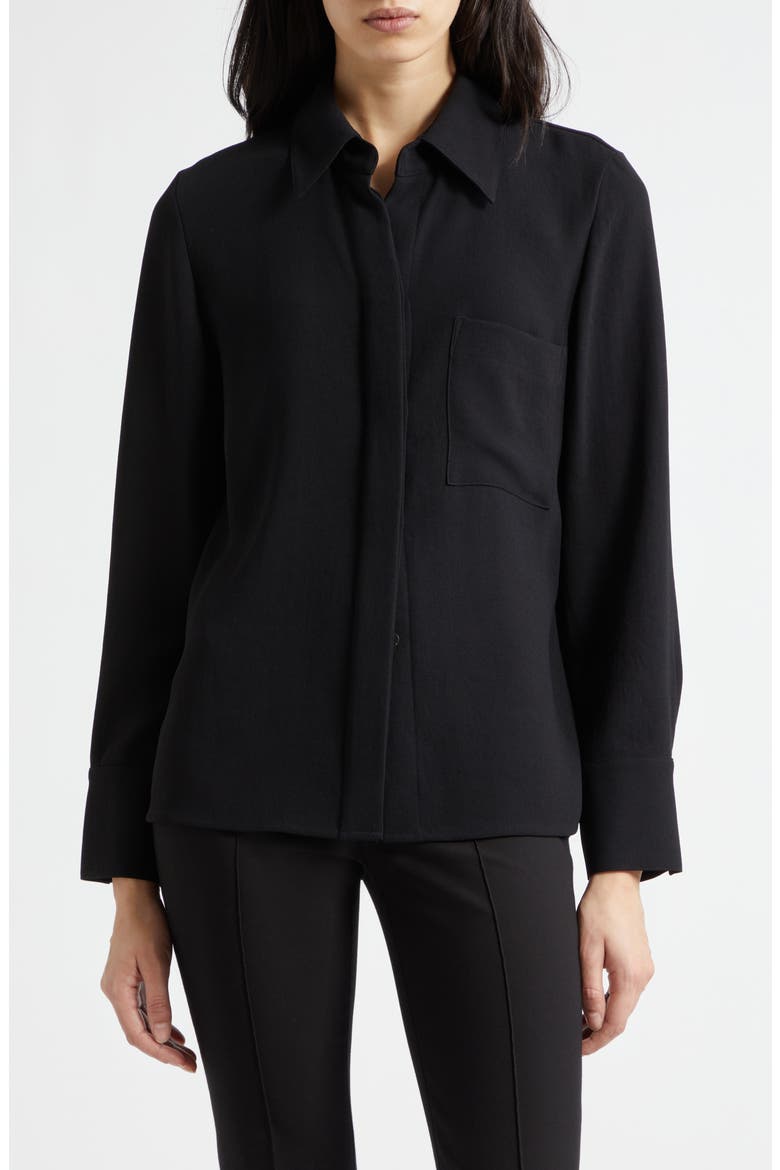 Long Sleeve Button-Up Shirt, Main, color, BLACK