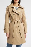 London Fog Missy Hooded Belted Trench Coat