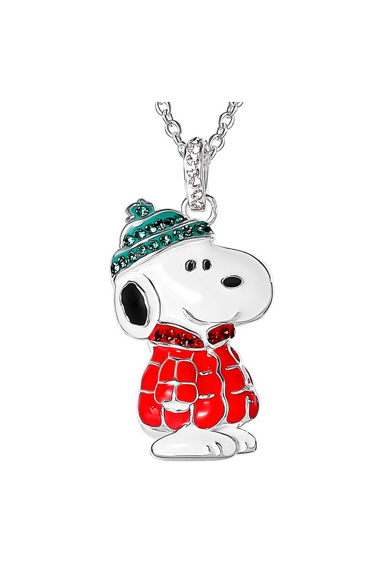 PEANUTS Snoopy Puffer Jacket Pendant, Alternate, color, Silver, White, Red