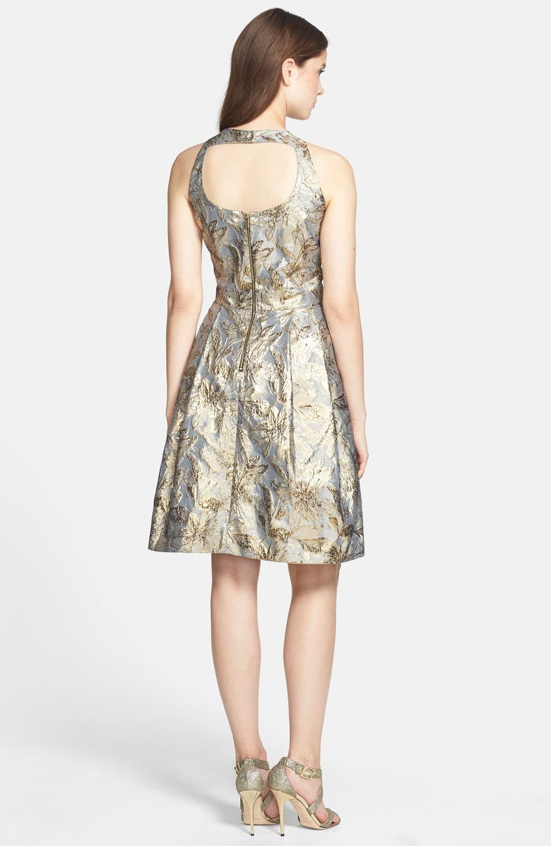 Eliza J Brocade Fit & Flare Dress, Alternate, color, 