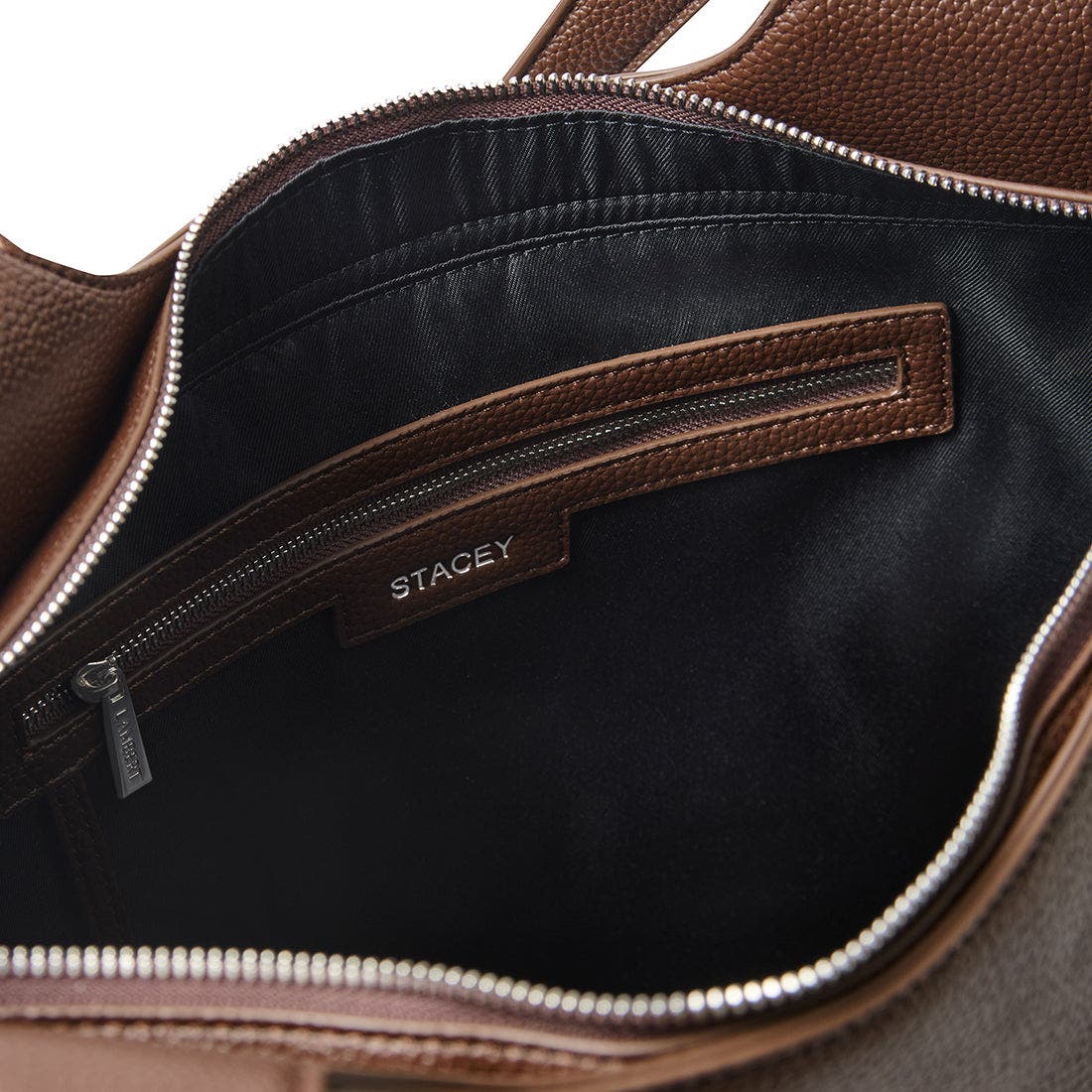 Stacey - Vegan Leather Tote Bag, Alternate, color, Chocolate