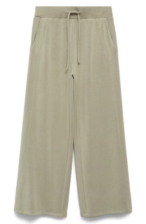 Mango Drawstring Jogger Trousers Khaki In Gray