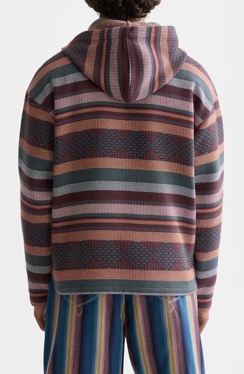 Scotch & Soda Relaxed Fit Stripe Jacquard Hoodie In Multi