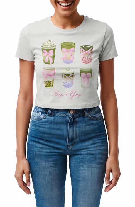 Monster Digital Sip & Yap Crop Graphic T-Shirt