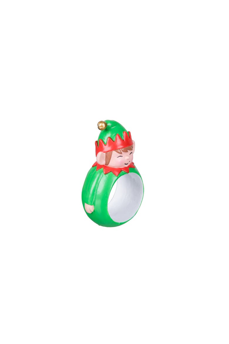 Elf Napkin Rings, Set of 4, Alternate, color, Green
