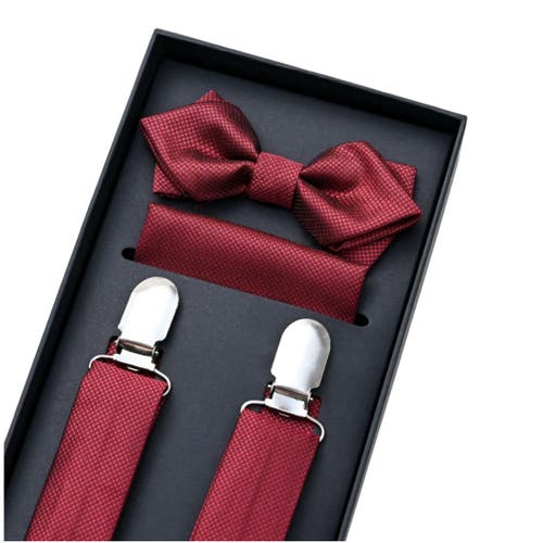 Moustache Suspenders Set In Red