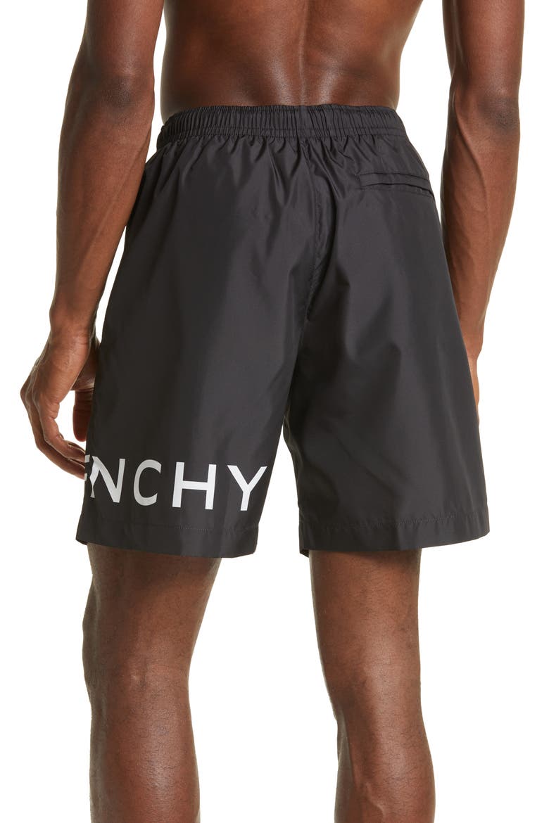 Logo Swim Trunks, Alternate, color, BLACK/ WHITE