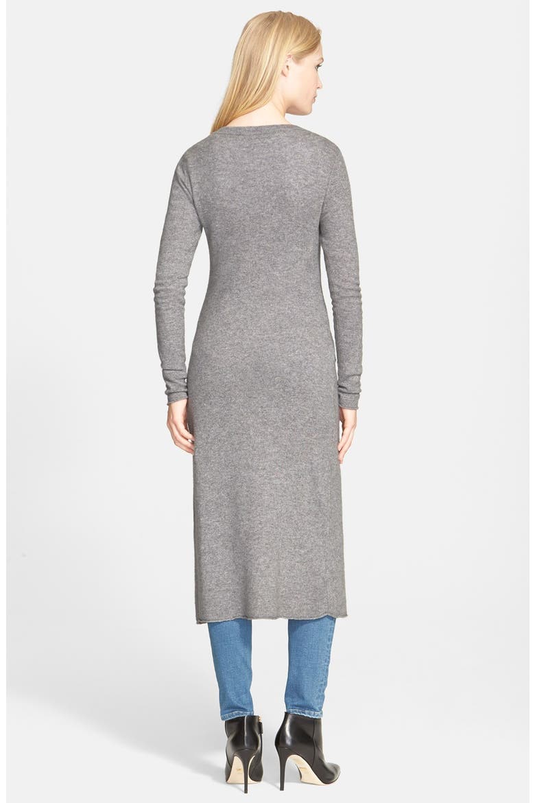 Long Cashmere Cardigan, Alternate, color, CEMENT