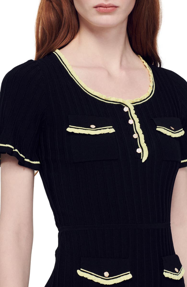 SANDRO Charmette Short Sleeve Sweater Dress, Alternate, color, 