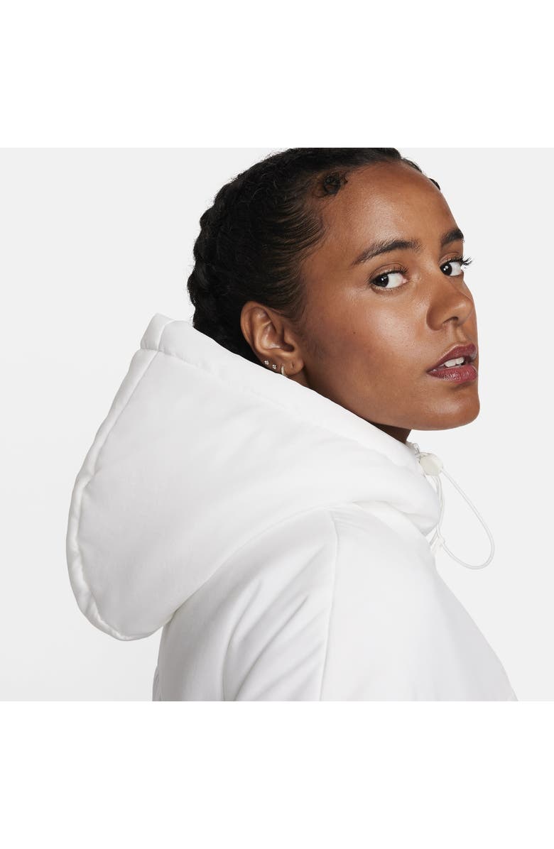 Nike Sportswear Classic Therma-FIT Hooded Water Repellent Puffer Jacket, Alternate, color, Sail/ Black