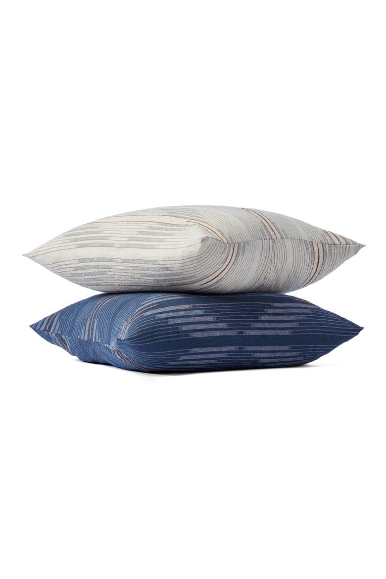 Morelia Jacquard Organic Cotton Euro Sham, Alternate, color, MOONLIGHT BLUE