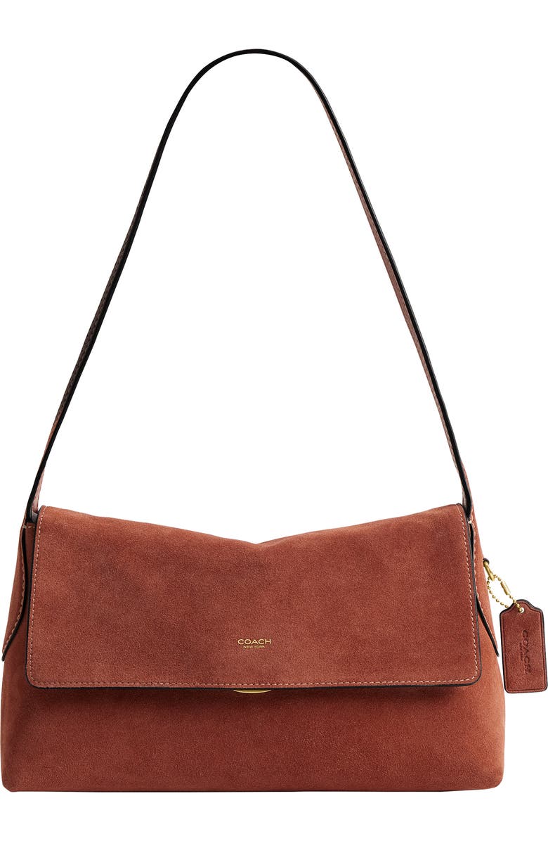 COACH Chelsea 30 Natural Grain Leather Shoulder Bag, Main, color, Clay