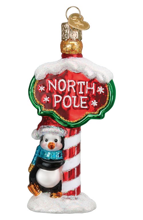 Old World Christmas North Pole Glass Ornament In Red