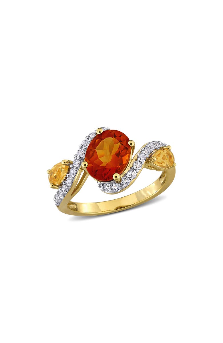 DELMAR Madeira Citrine & White Topaz Ring, Main, color, Orange Citrine