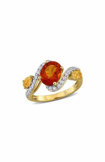 Madeira Citrine & White Topaz Ring