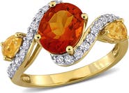 DELMAR Madeira Citrine & White Topaz Ring
