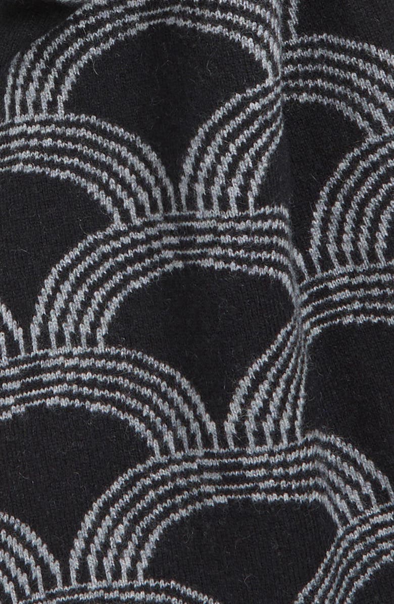 Nordstrom Print Wool & Cashmere Scarf, Alternate, color, Black Grey Combo
