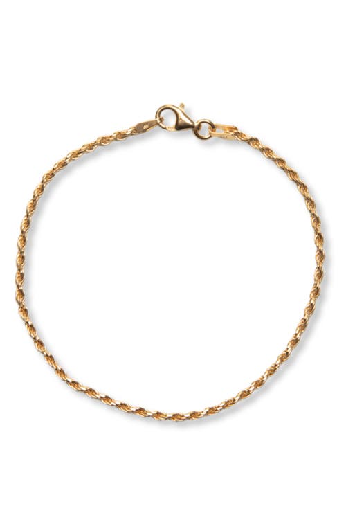 Argento Vivo Sterling Silver 18k Gold Plate Sterling Silver Diamond Cut Anklet In Gold