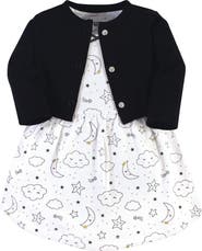 Hudson Baby Cotton Dress and Cardigan Set