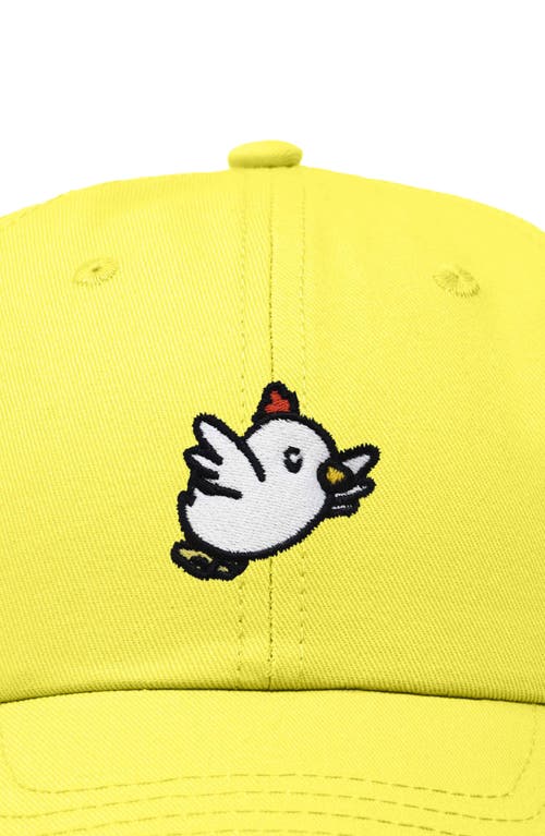 Shop Dalix Chicken Embroidered Cotton Cap In Yellow