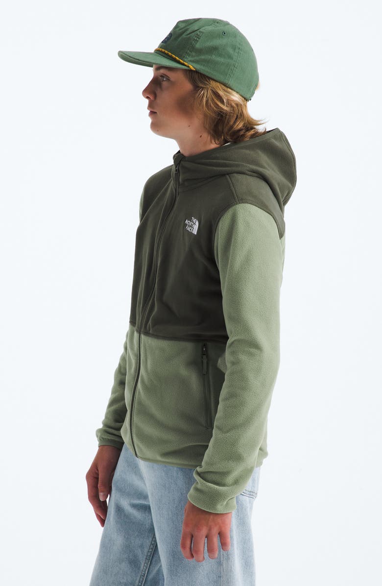 The North Face Kids' Glacier Polar Fleece Zip-Up Hoodie, Alternate, color, Bark Mist/ New Taupe Green
