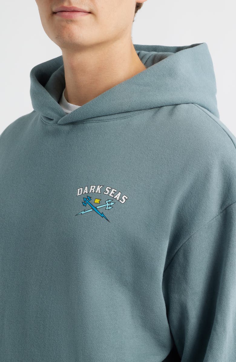 DARK SEAS Sailor's Sun Oversize Cotton Blend Hoodie, Alternate, color, Blue Magic