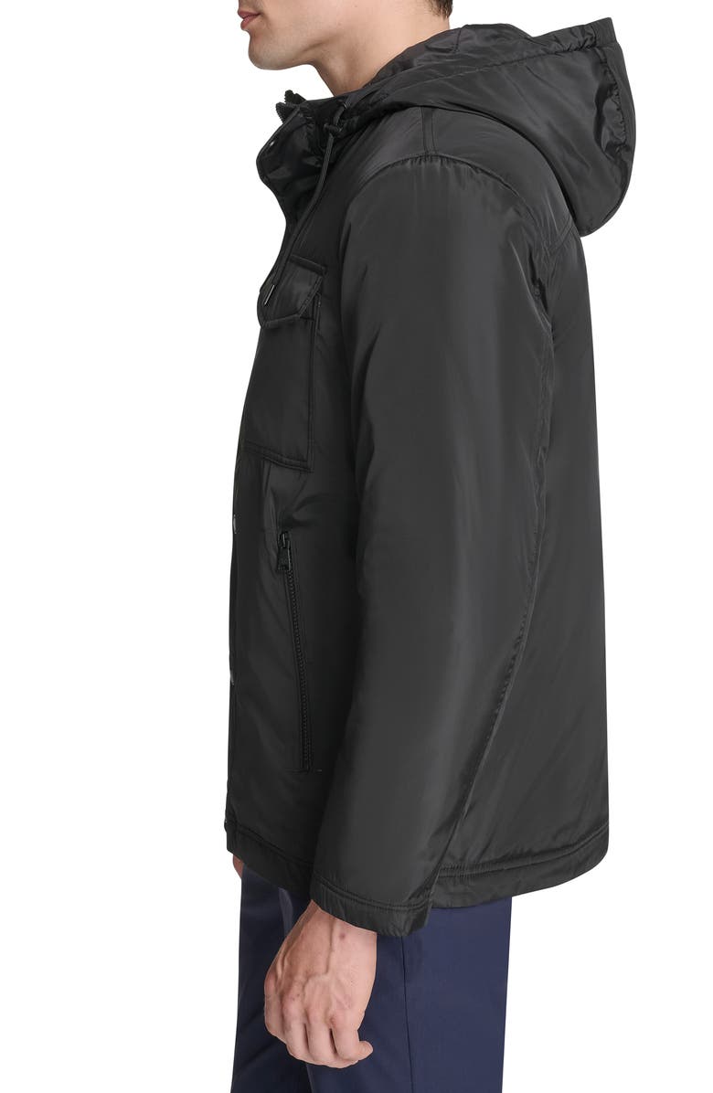 Kenneth Cole New York Hooded Utility Pocket Jacket, Alternate, color, Black