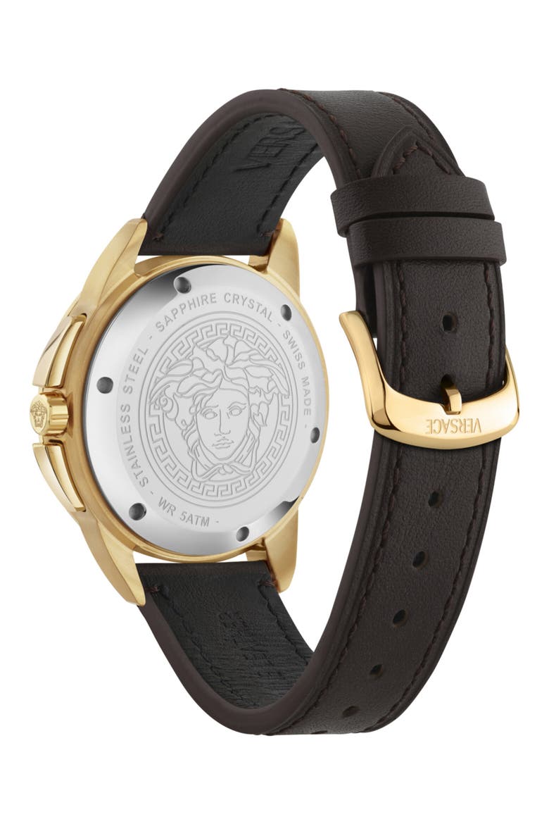 V-Sport Chrono Leather Strap Watch, 44mm, Alternate, color, GOLD1