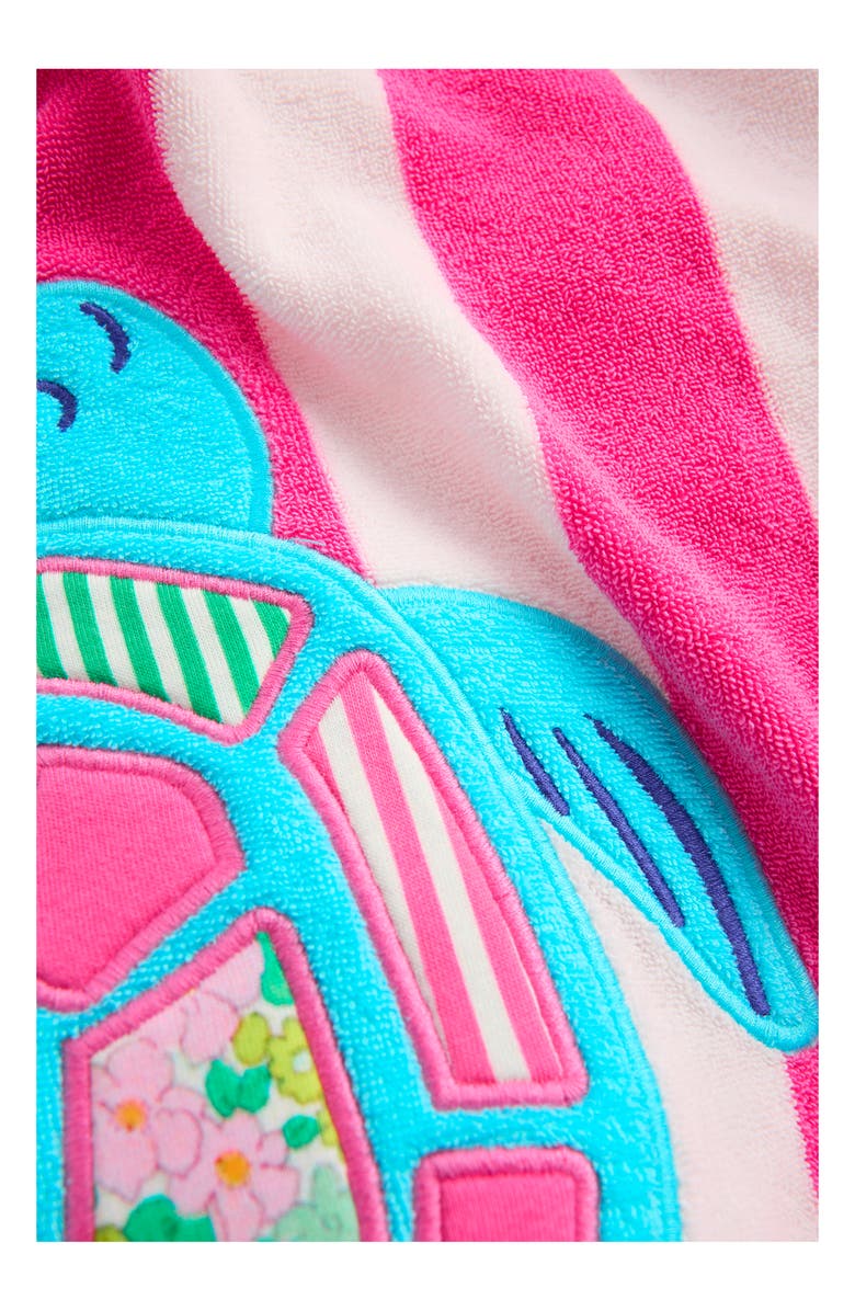 Mini Boden Kids' Romie Towelling Floral Cover-Up Dress, Alternate, color, Carmine Rose Turtles