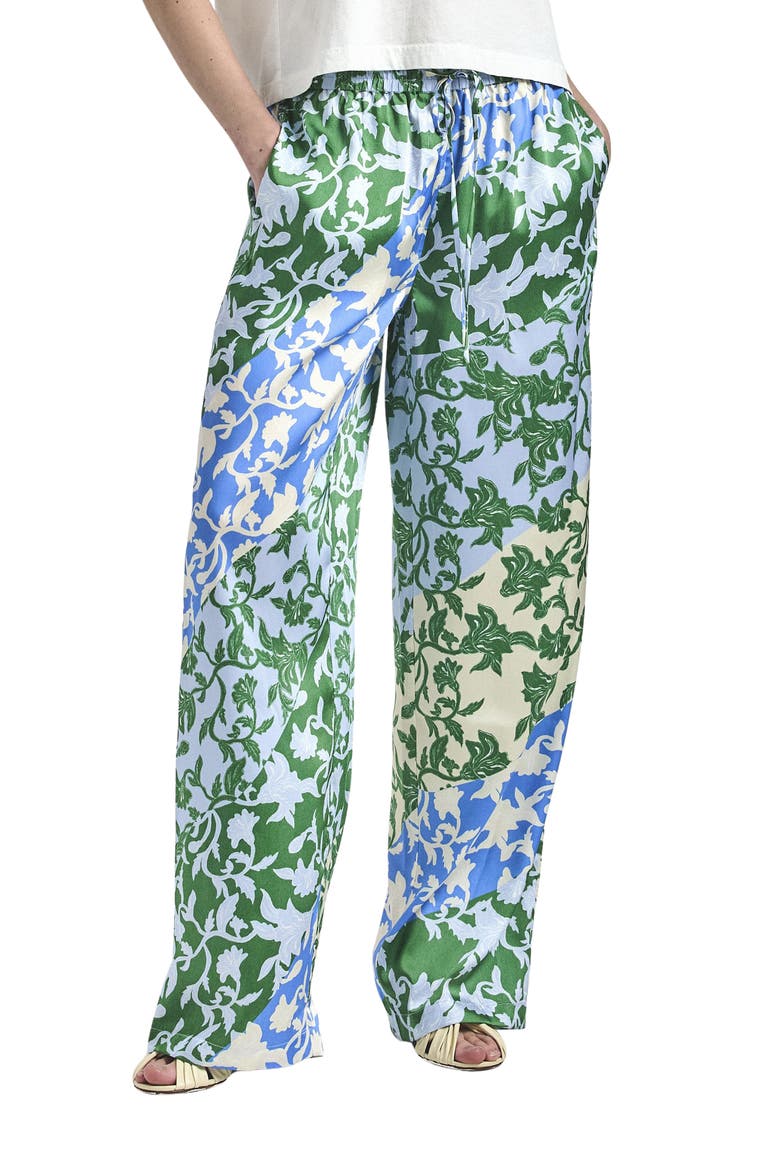 Aurely Draped Wide Leg Pants, Main, color, BLUE BOTANICAL