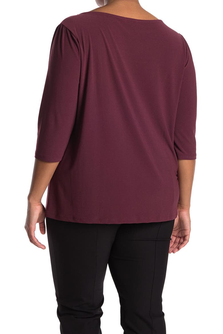 Solid Elbow Length Sleeve Top, Alternate, color, BURGUNDY FIG