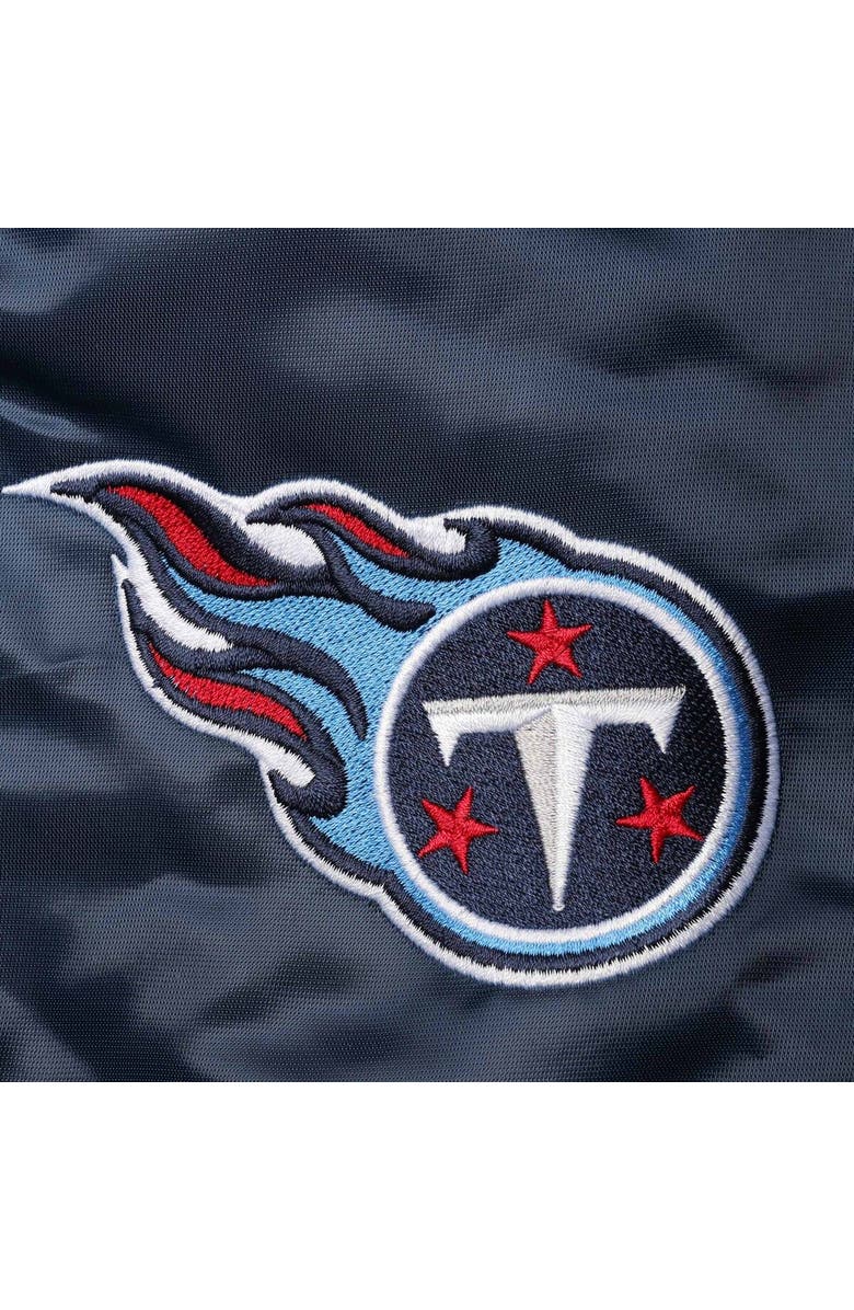 STARTER Men's Starter Navy Tennessee Titans Locker Room Satin Varsity Full-Snap Jacket, Alternate, color, Navy