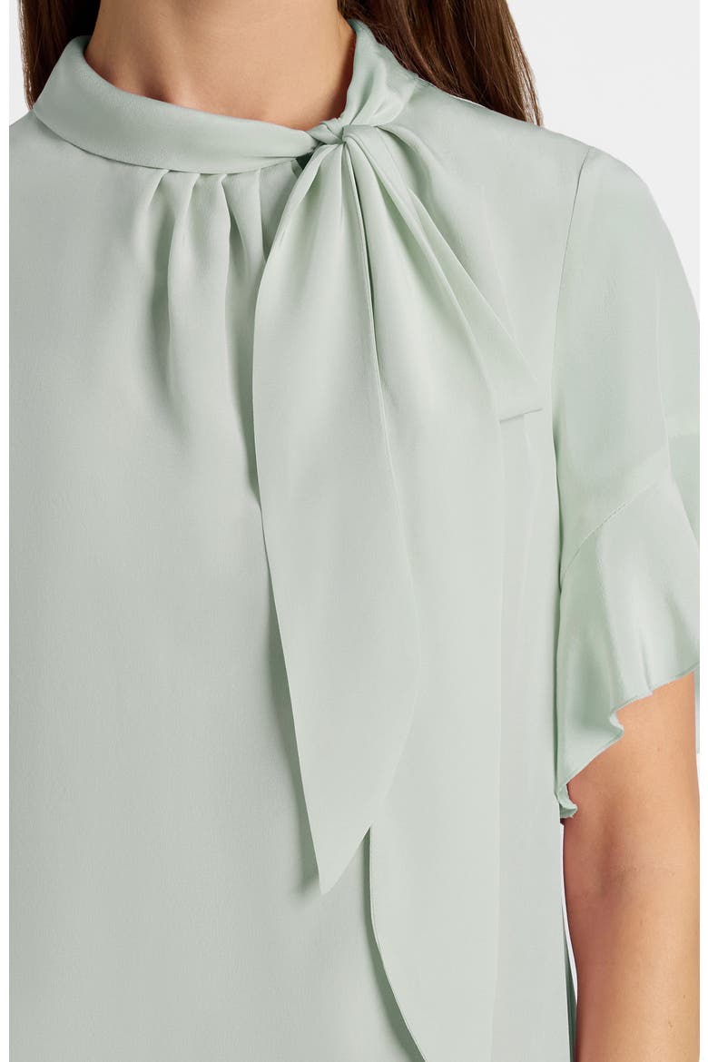 Athena Short Sleeve Silk Blouse, Alternate, color, Blue Agave