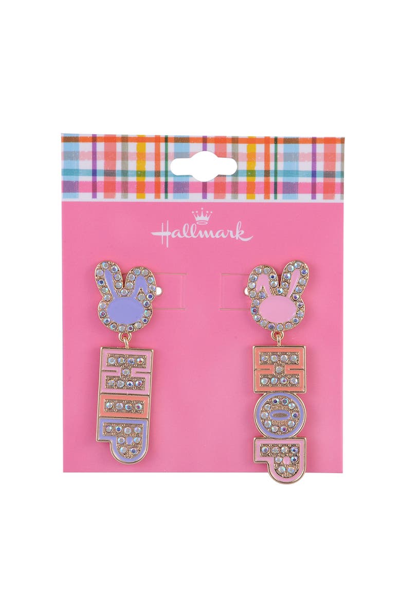 Hallmark Easter Hip Hop Bunny Earrings, Alternate, color, Pink
