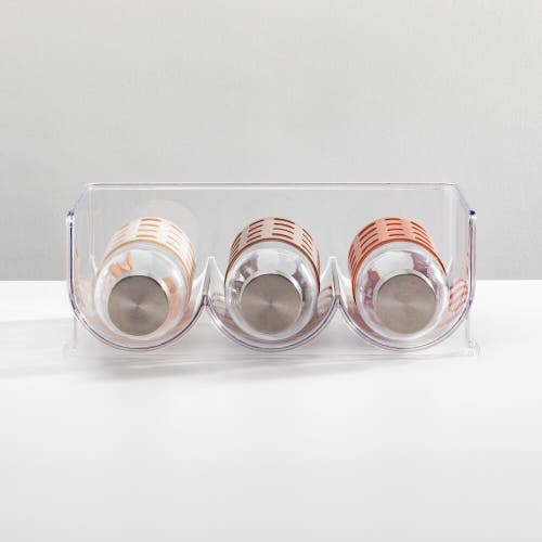 Mdesign Plastic Free-standing Stackable 3 Bottle Storage Rack, 2 Pack In Transparent