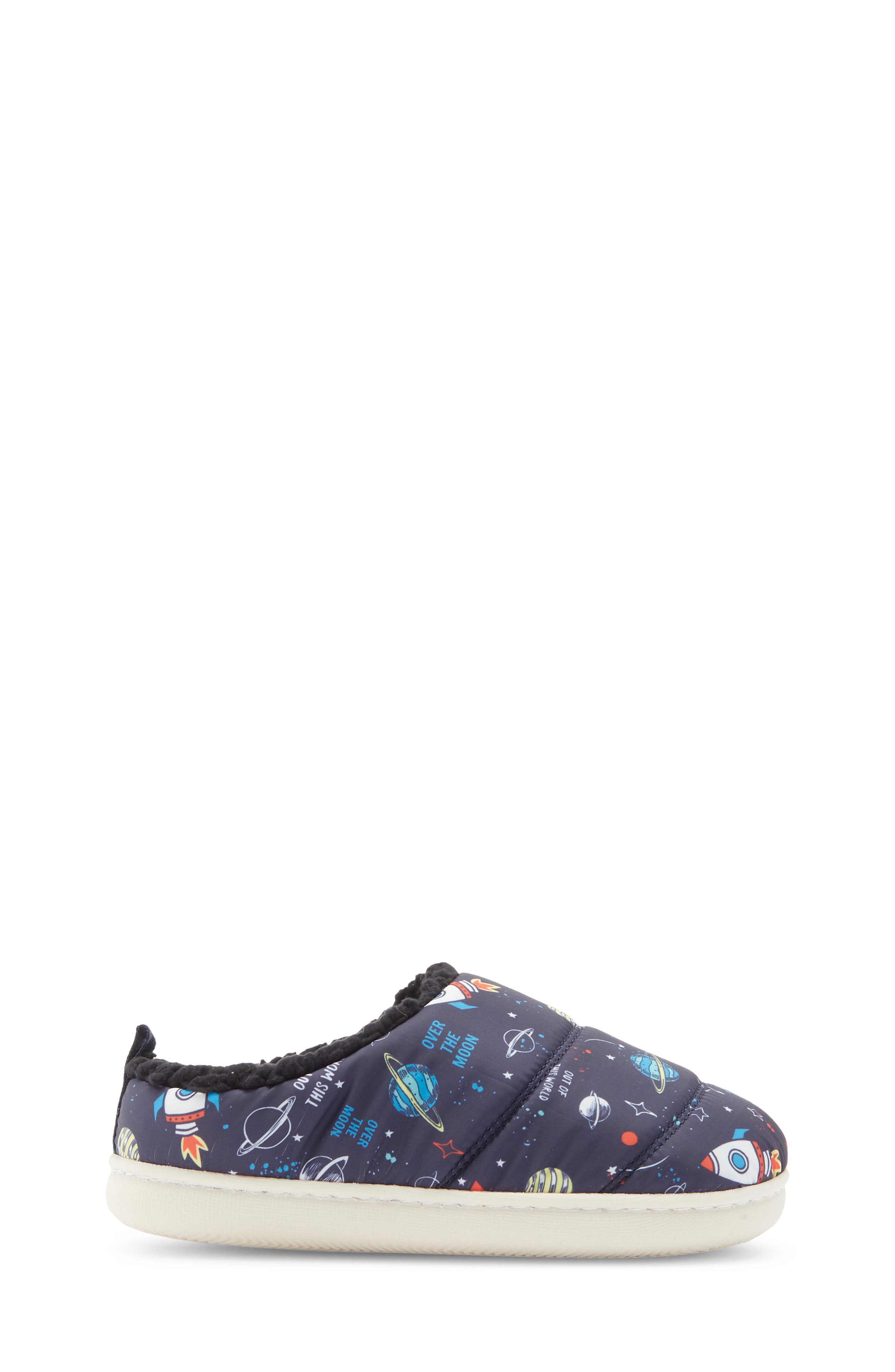 Kids' Fleece Lined Puff Slipper, Alternate, color, NAVY MULTI