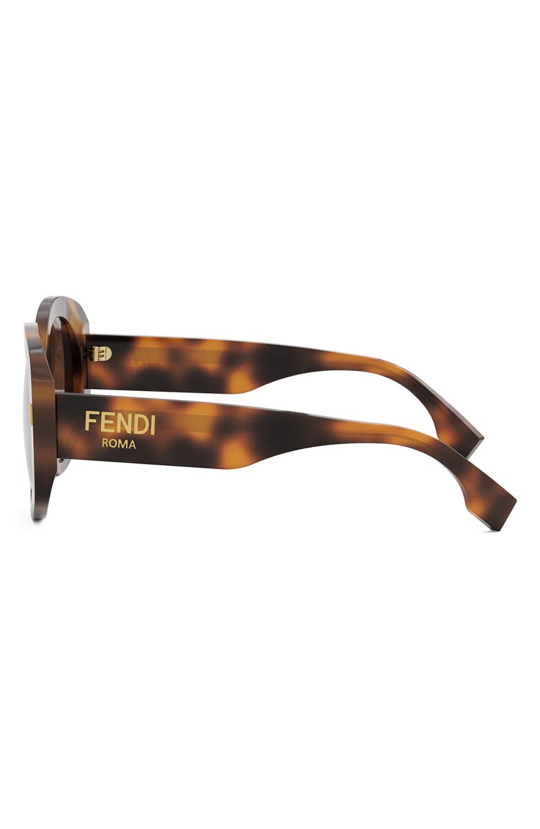 Fendi 'Fendi Roma 62mm Overize Round Sunglasses, Alternate, color, Blonde Havana / Brown