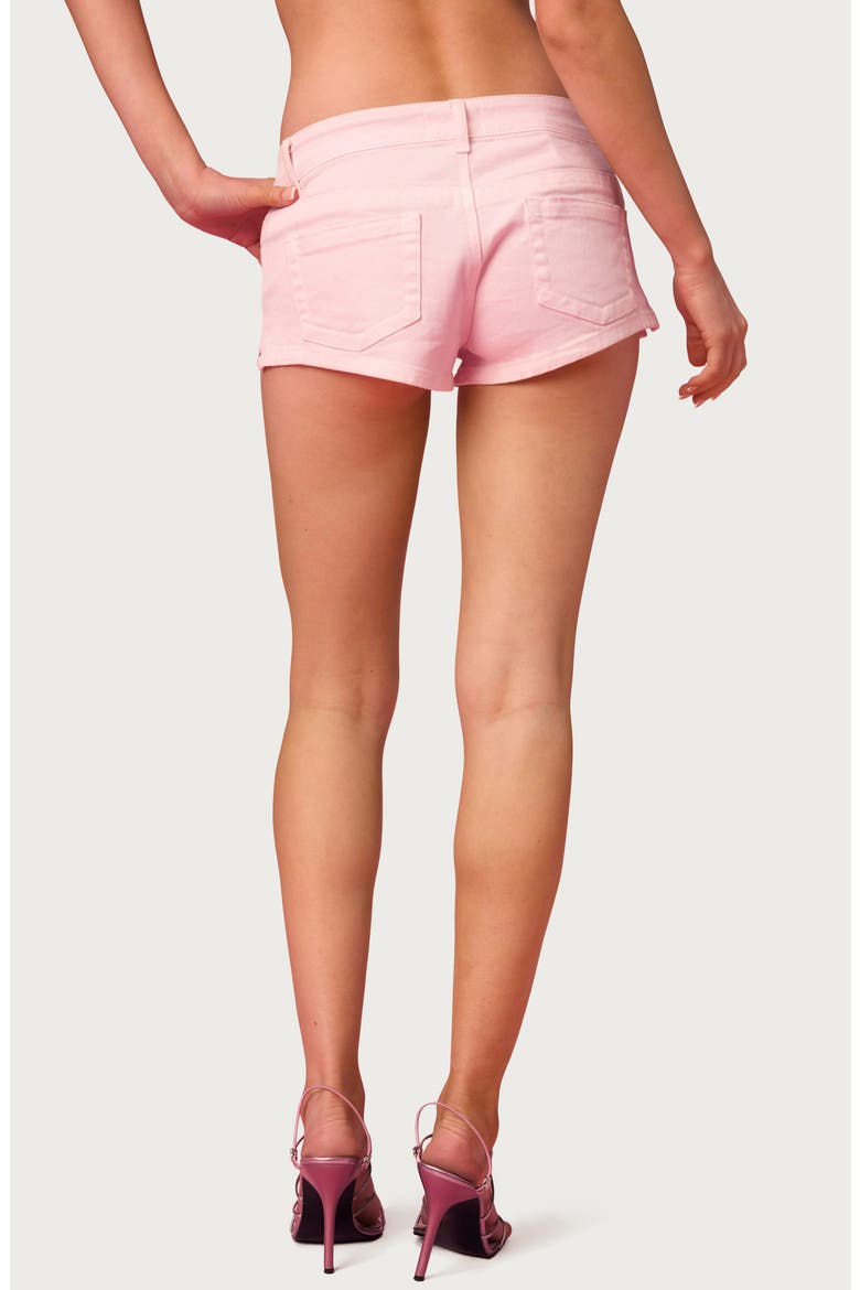 Low Rise Denim Micro Shorts, Alternate, color, LIGHT-PINK