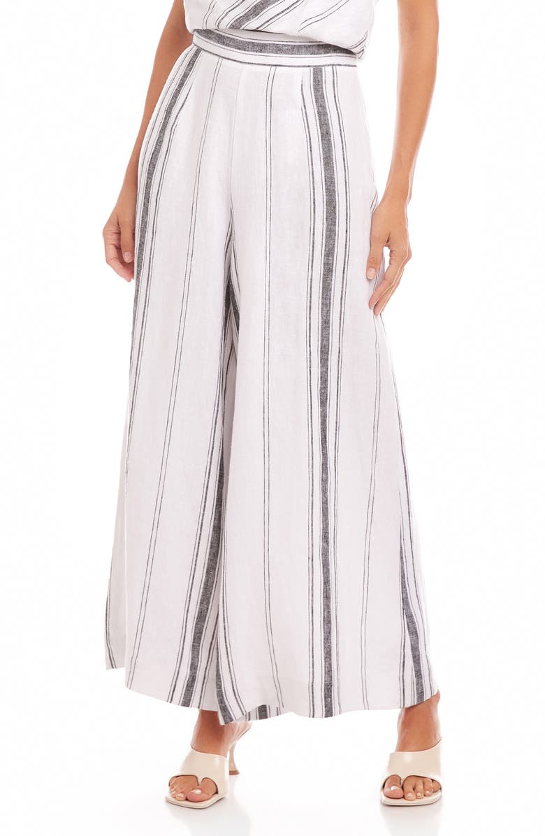 FIFTEEN TWENTY Vivienne Stripe Wide Leg Linen Pants, Main, color, 