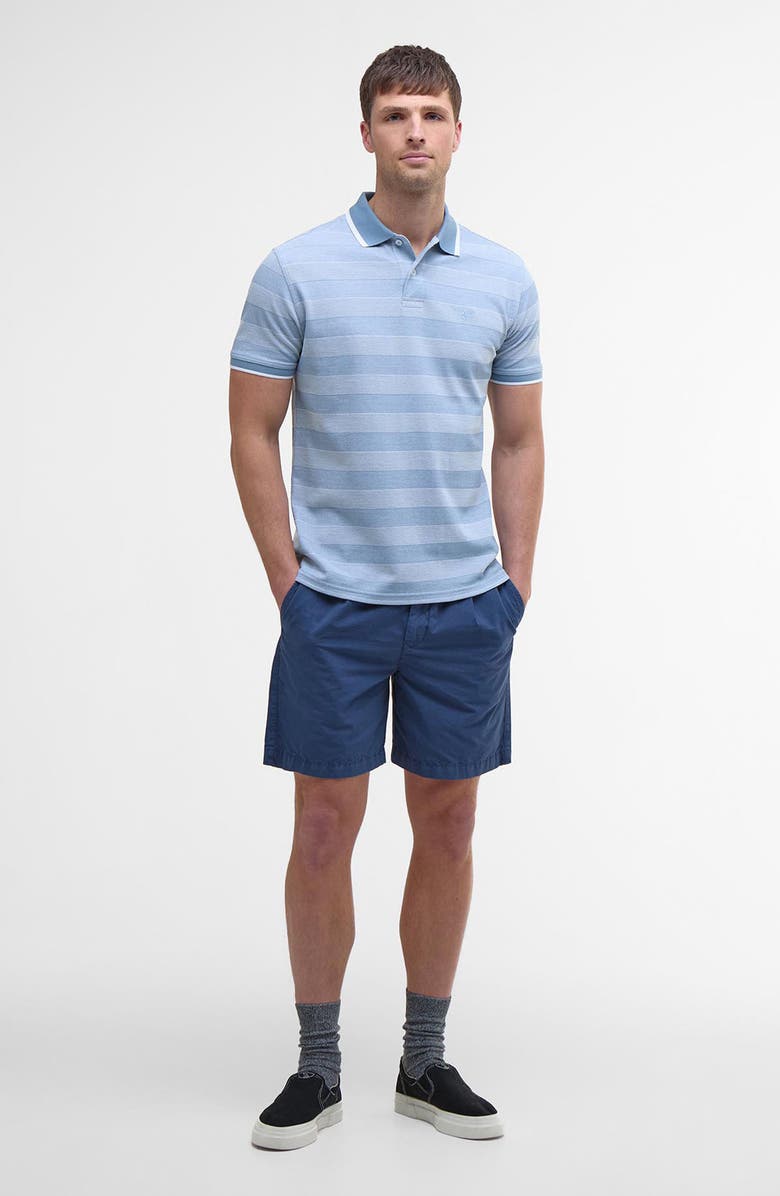 Barbour Branton Textured Stripe Cotton Piqué Polo, Alternate, color, Bleached Blue