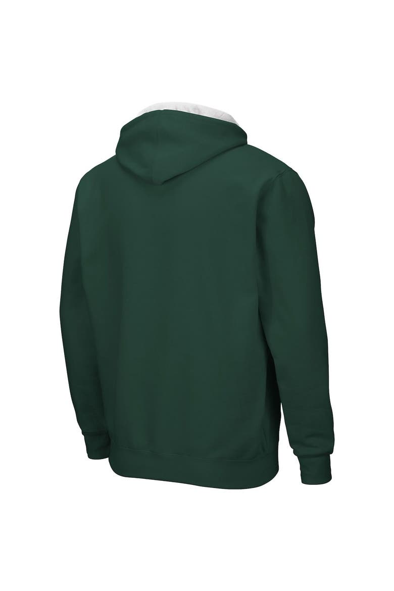 Men's Colosseum Green Ohio Bobcats Arch & Logo 3.0 Full-Zip Hoodie, Alternate, color, Green