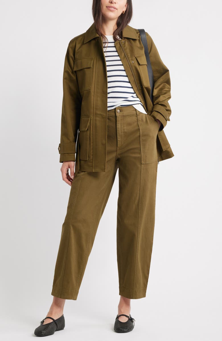 Caslon<sup>®</sup> Utility Cotton Trench Coat, Alternate, color, Olive Dark