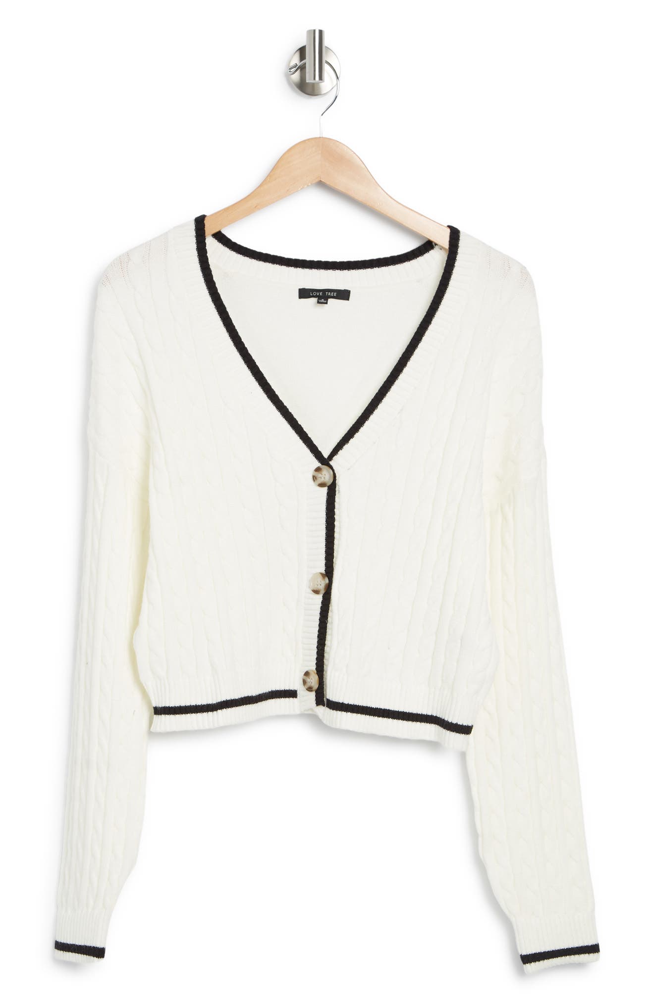 Love Tree Cable Knit Crop Cardigan (Women) | Nordstromrack