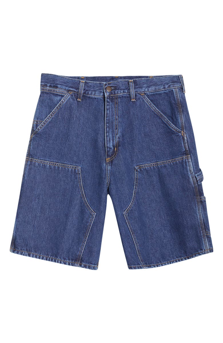 Carhartt Work In Progress Double Knee Denim Shorts, Main, color, Blue (Stone)