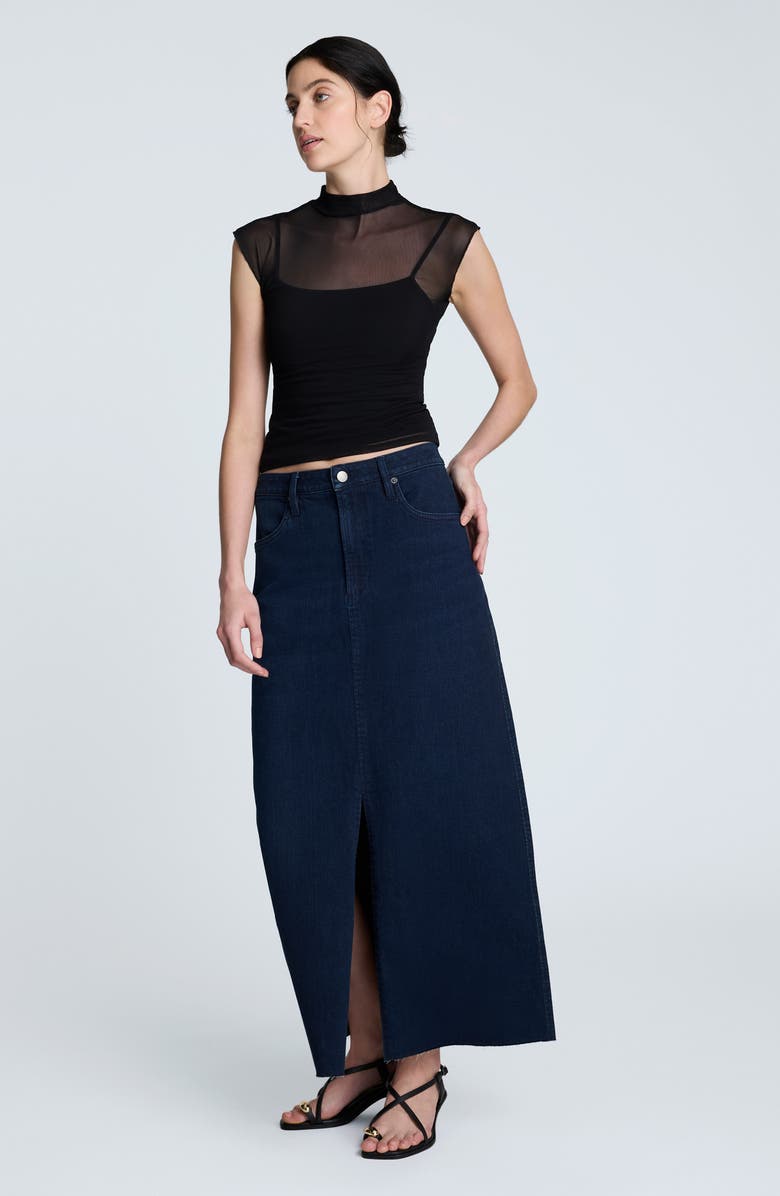 Kenneth Cole Denim Maxi Skirt, Alternate, color, Midnight Rinse Wash