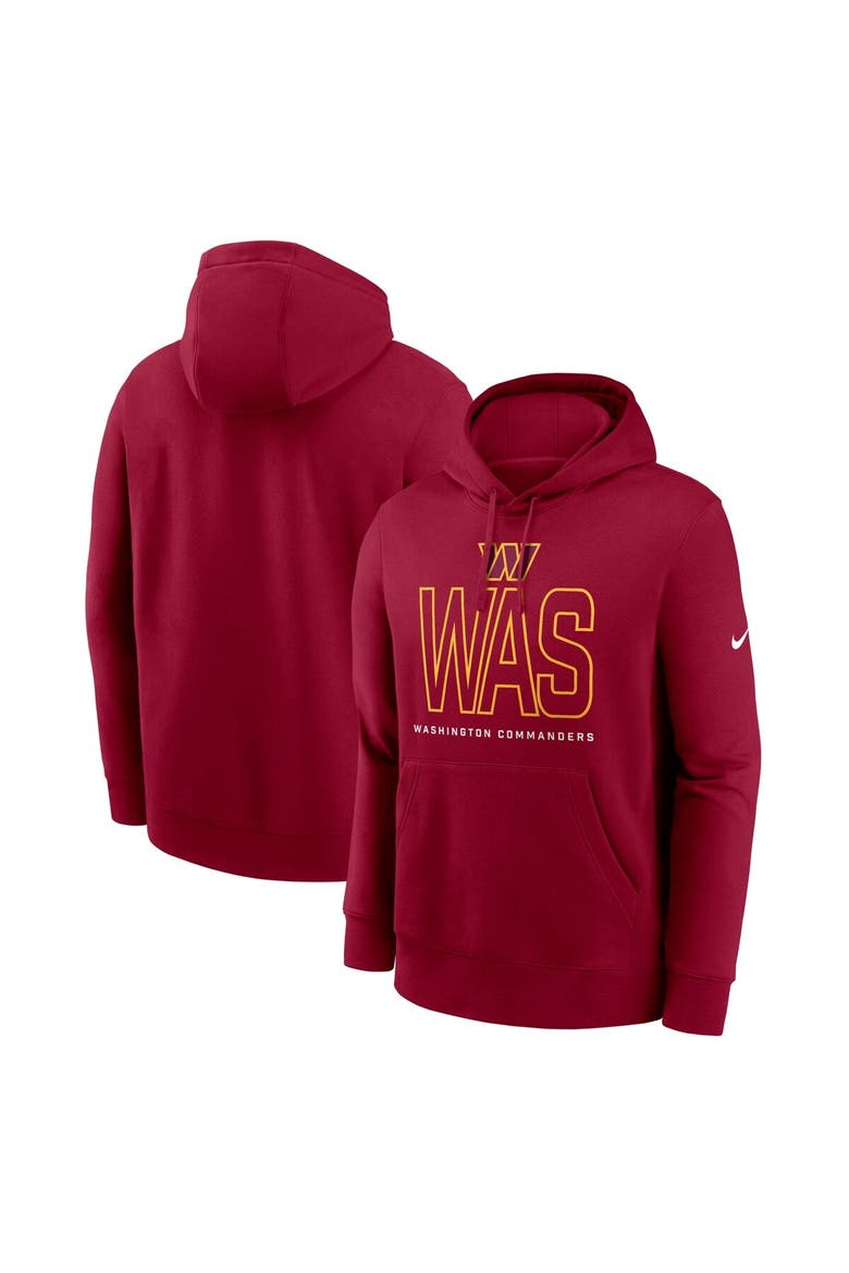 Men's Nike Burgundy Washington Commanders Busted Play Club Fleece Pullover Hoodie, Main, color, Burgundy
