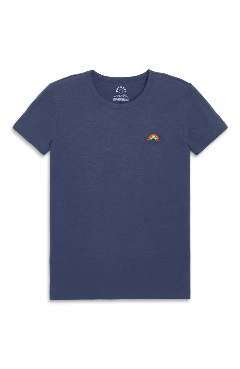 Primary Adult Embroidered Classic Slub Crewneck Tee, Main, color, 